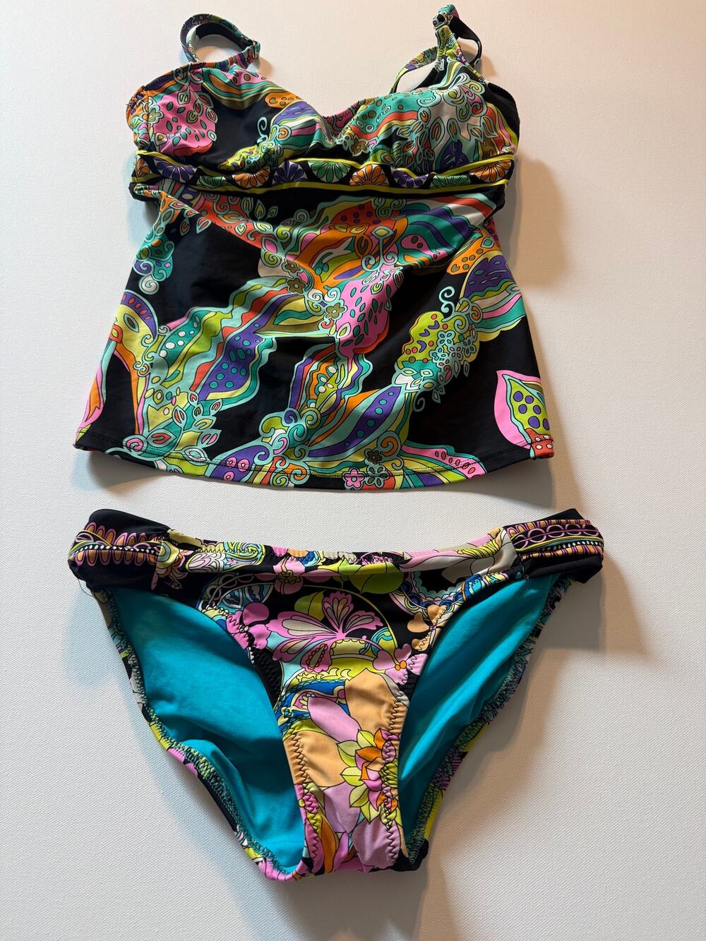 Trina Turk Women’s Size 6 Tropical Print Tankini Set